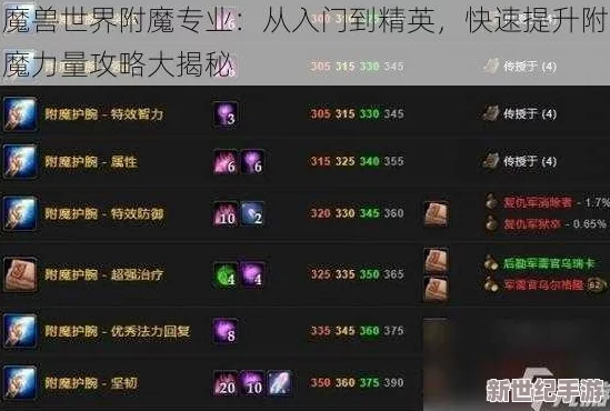 掌握魔兽世界附魔绝技：高效练级与技能精进指南