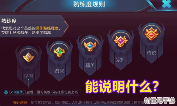 王者荣耀游戏内英雄熟练度等级划分及提升机制详细介绍