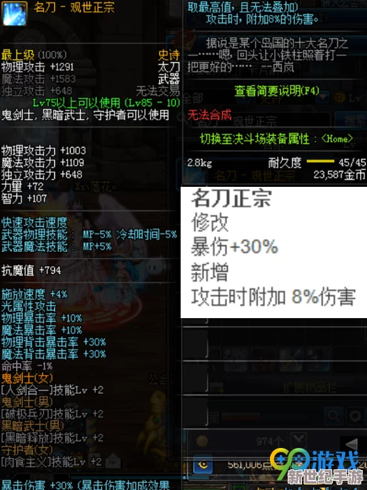 DNF自制SS武器深度解析：哪个属性强大更适合你的职业？