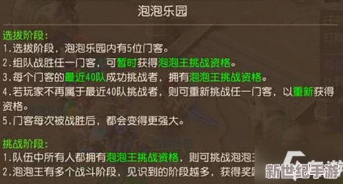 梦幻西游手游：泡泡乐园最新调整详解，全面攻略助你再次突破难关