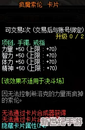 DNF手游黑色双子戒指咒属性全面解析：增加魔防与命中恢复的神器装备