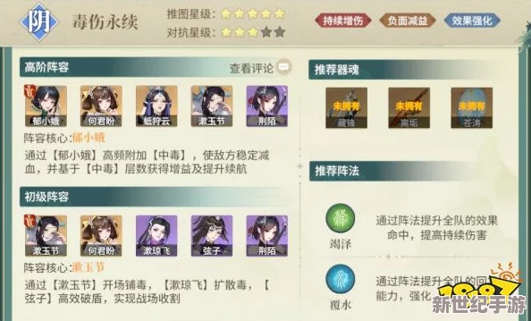 江湖如梦：构建毒伤永续强势阵容的全面搭配指南